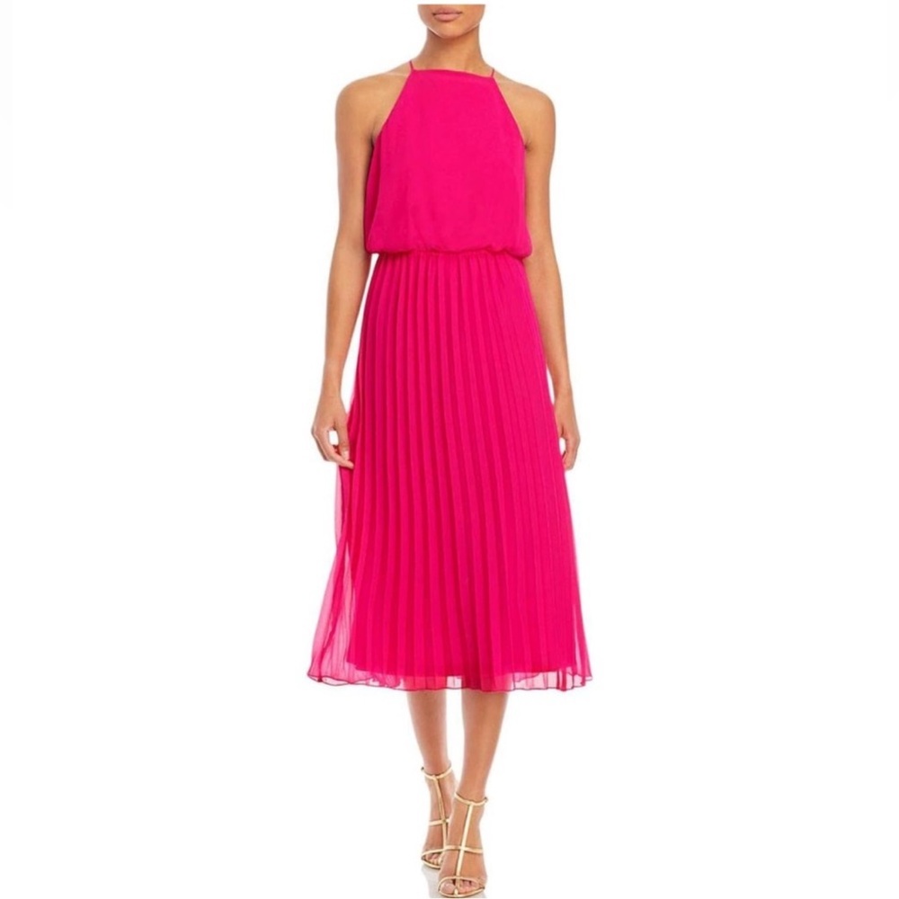 Sam Edelman Sleeveless Pleated Chiffon Midi Dress